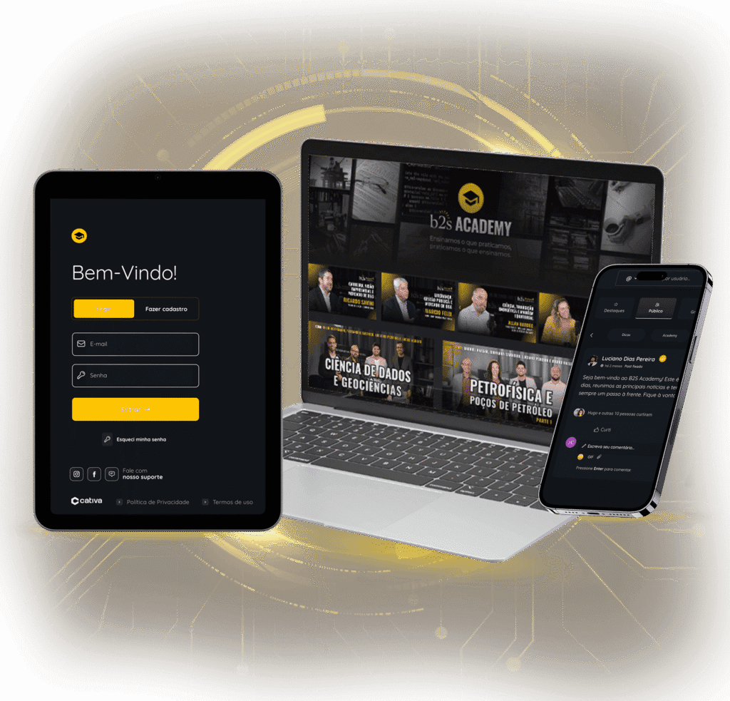 B2S Academy no Portal e no App