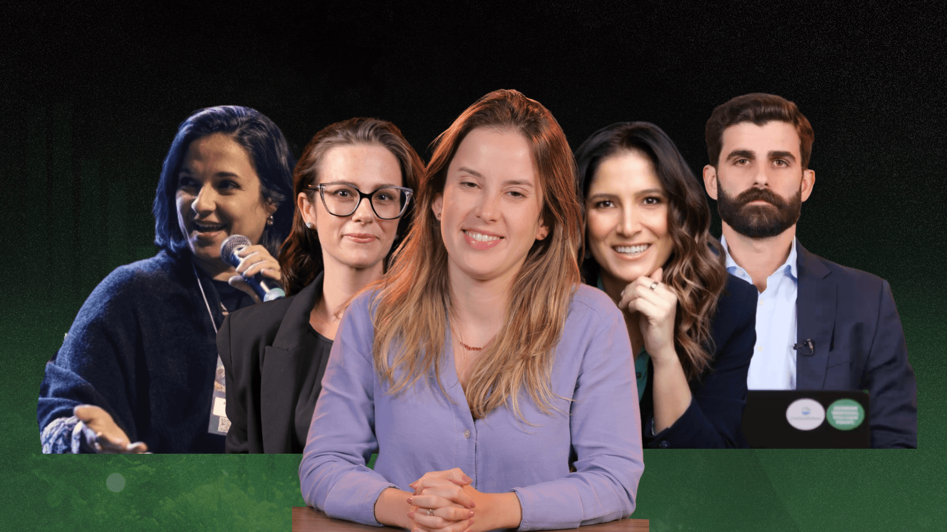 Professores do curso — Isabela Morbach, Adriana Berti, Nathália Castro, João Daniel e Juliana Marcussi